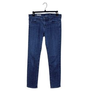 AG Adriano Goldschmied The Stevie Ankle Slim Straight Jeans Polka Dot Size 27R
